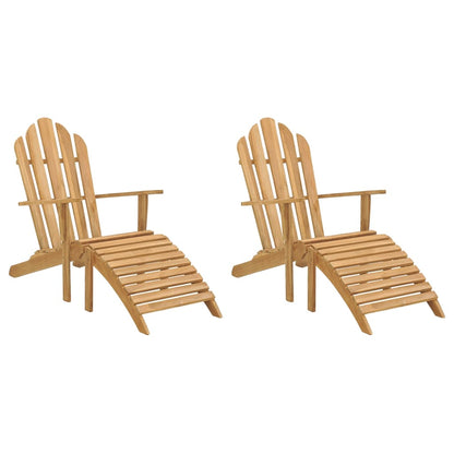 Zahradní Židle Adirondack S Podnožkami 2 Ks Masivní Teak