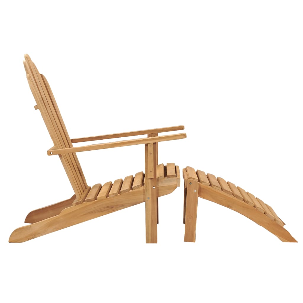 Zahradní Židle Adirondack S Podnožkami 2 Ks Masivní Teak