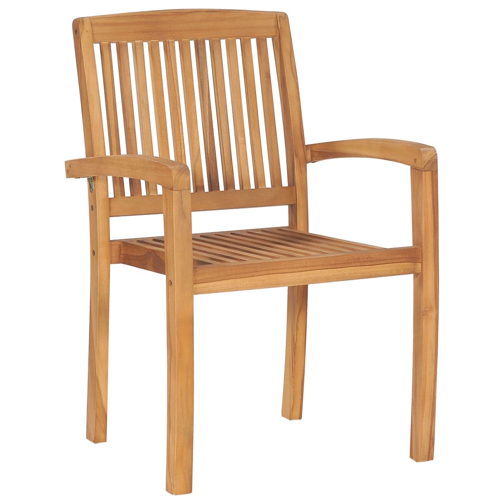 Stohovací Zahradní Židle S Poduškami 4 Ks Masivní Teak Světle Modrá