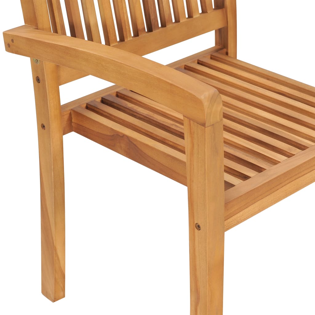 Stohovací Zahradní Židle S Poduškami 4 Ks Masivní Teak Světle Modrá