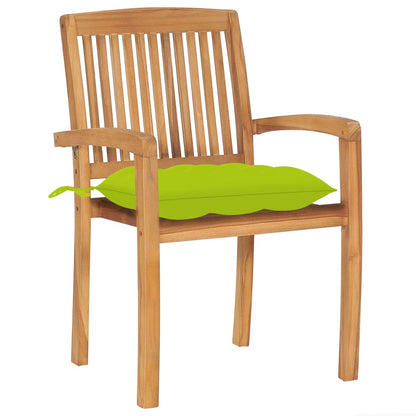 Stohovatelné Zahradní Židle S Poduškami 6 Ks Masivní Teak