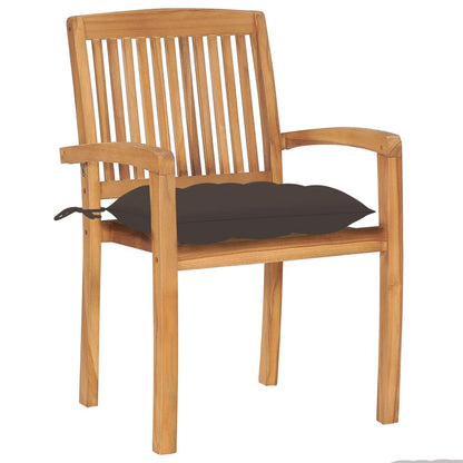 Stohovatelné Zahradní Židle S Poduškami 8 Ks Masivní Teak