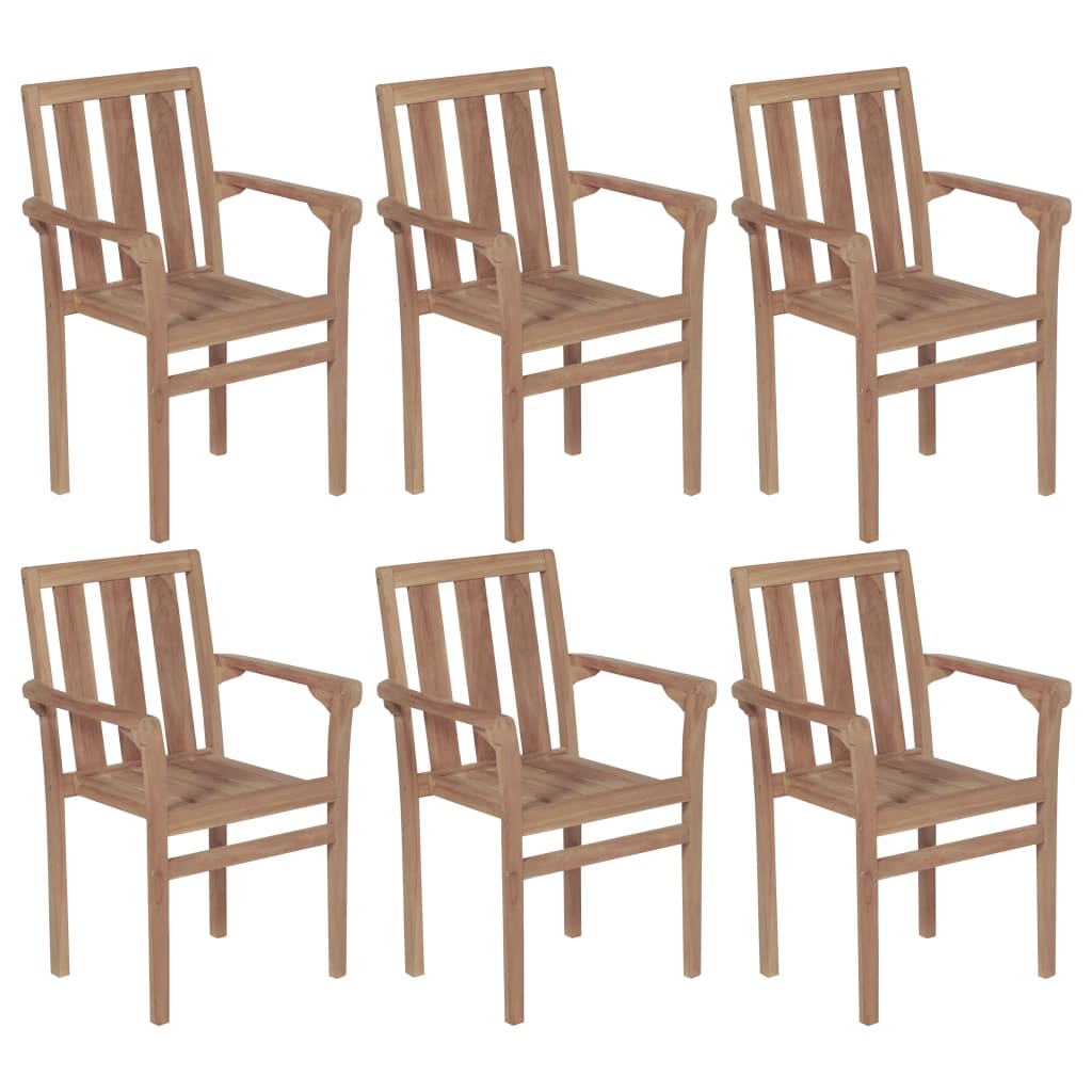 Stohovatelné Zahradní Židle 4 Ks Masivní Teak