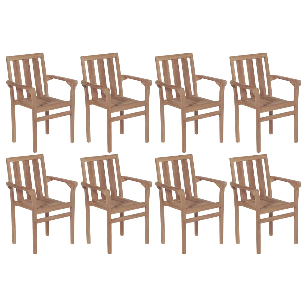 Stohovatelné Zahradní Židle 4 Ks Masivní Teak
