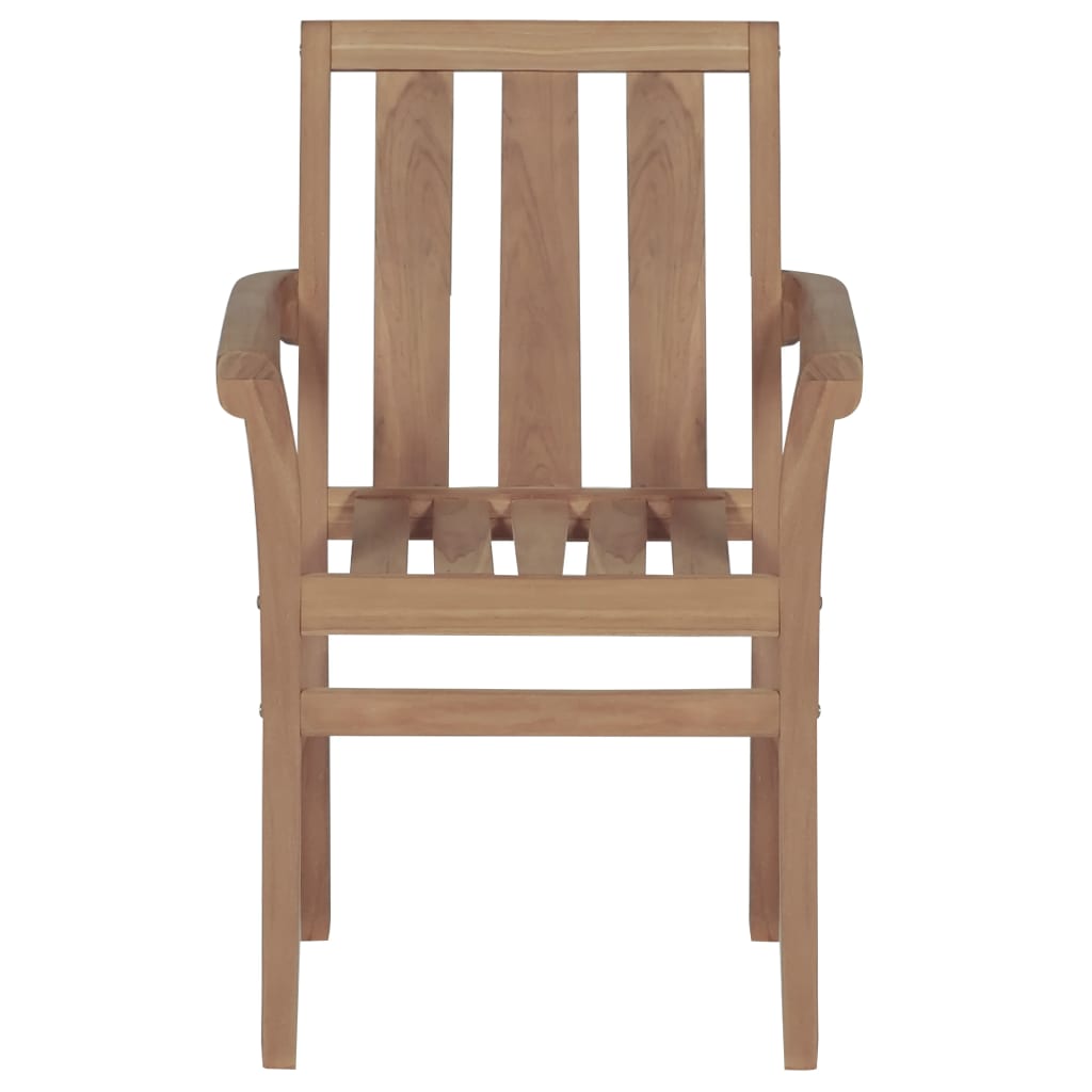 Stohovatelné Zahradní Židle S Poduškami 4 Ks Masivní Teak
