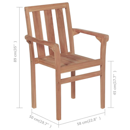 Stohovatelné Zahradní Židle S Poduškami 4 Ks Masivní Teak