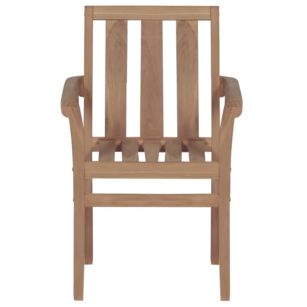 Stohovatelné Zahradní Židle S Poduškami 4 Ks Masivní Teak