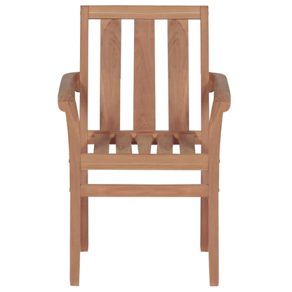 Stohovatelné Zahradní Židle S Poduškami 4 Ks Masivní Teak