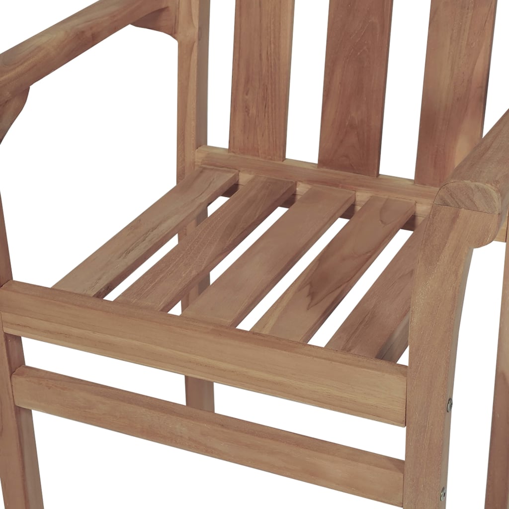 Stohovatelné Zahradní Židle S Poduškami 4 Ks Masivní Teak