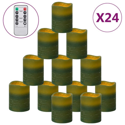 Bezplamenné Led Svíčky 24 Ks S Dálkovým Ovládáním Teplé Bílé