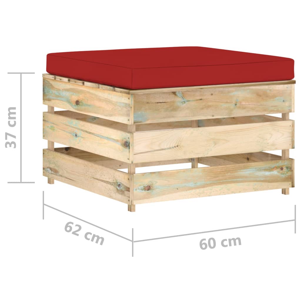 2Dílná Zahradní Souprava S Poduškami Zeleně Impregnované Dřevo