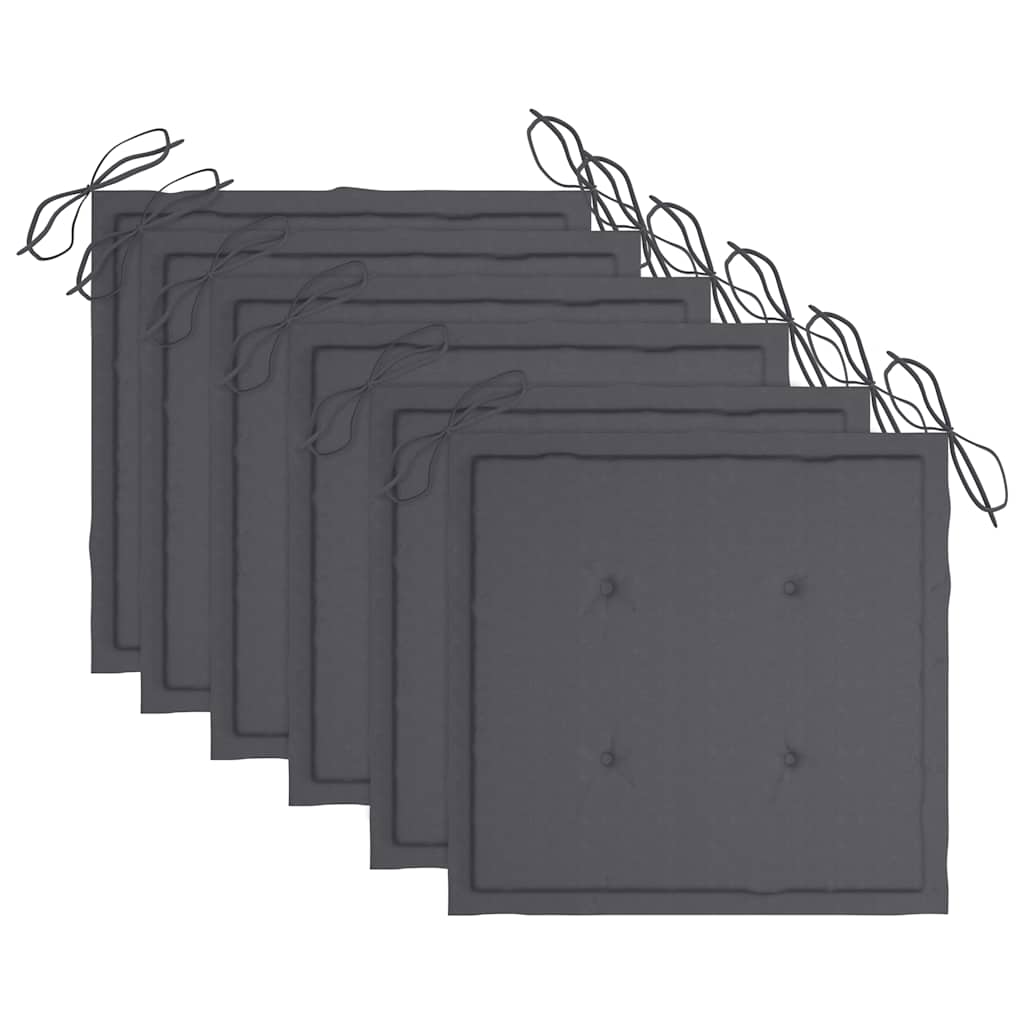 Skládací Zahradní Židle S Poduškami 6 Ks Masivní Akácie