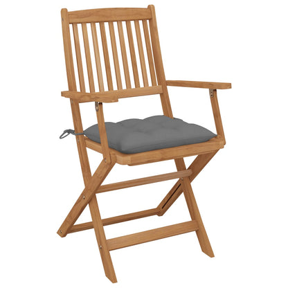Skládací Zahradní Židle S Poduškami 8 Ks Masivní Akácie