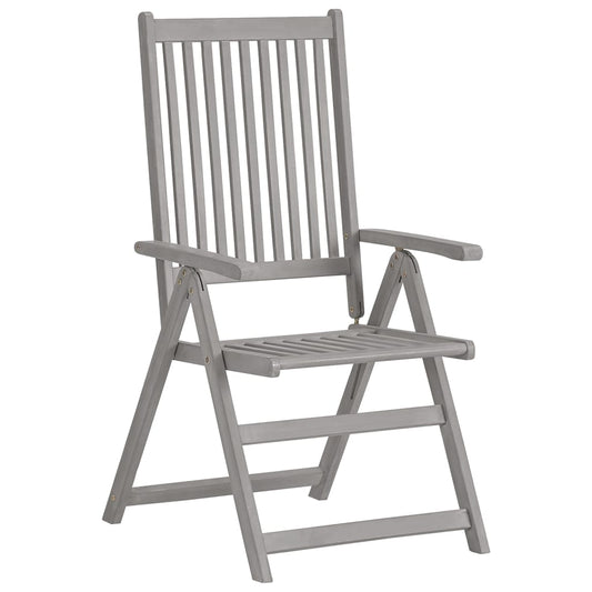 Zahradní Polohovací Židle 8 Ks Šedé Masivní Akáciové Dřevo