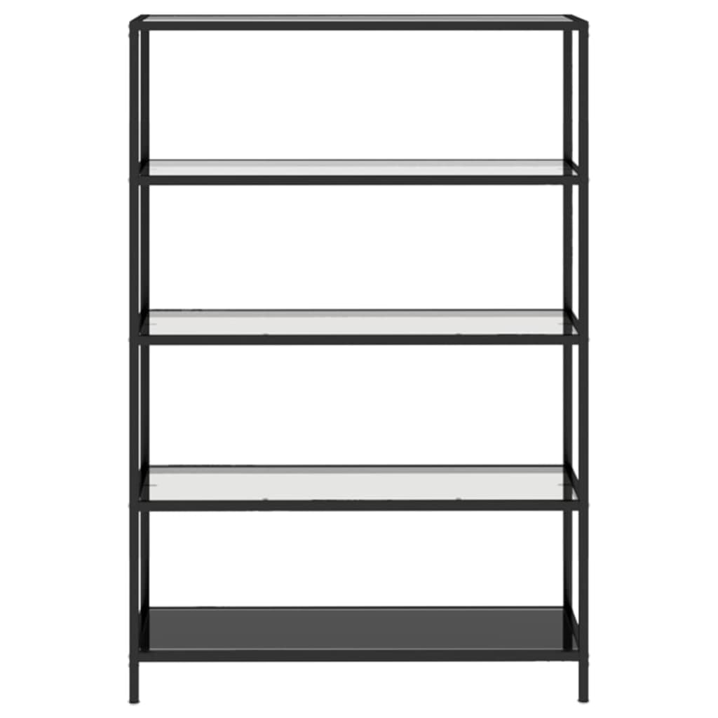 Policový Regál Černý A Průhledný 100 X 36 X 168 Cm Tvrzené Sklo