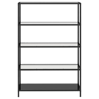 Policový Regál Černý A Průhledný 100 X 36 X 168 Cm Tvrzené Sklo