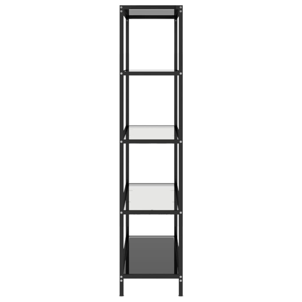 Policový Regál Černý A Průhledný 100 X 36 X 168 Cm Tvrzené Sklo