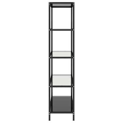 Policový Regál Černý A Průhledný 100 X 36 X 168 Cm Tvrzené Sklo