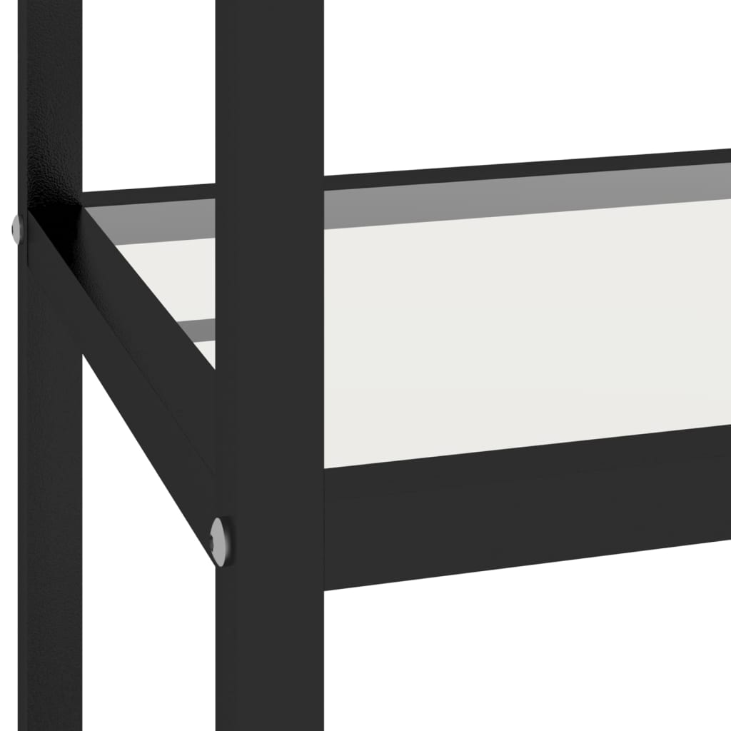 Policový Regál Černý A Průhledný 100 X 36 X 168 Cm Tvrzené Sklo