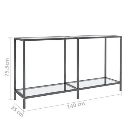 Konzolový Stolek Průhledný 140 X 35 X 75,5 Cm Tvrzené Sklo
