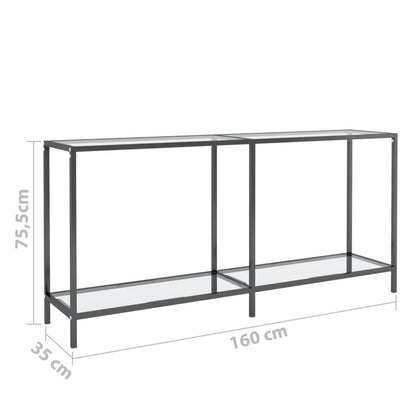 Konzolový Stolek Průhledný 160 X 35 X 75,5 Cm Tvrzené Sklo