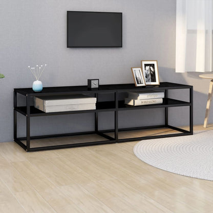 Tv Stolek Černý 160 X 40 X 40,5 Cm Tvrzené Sklo