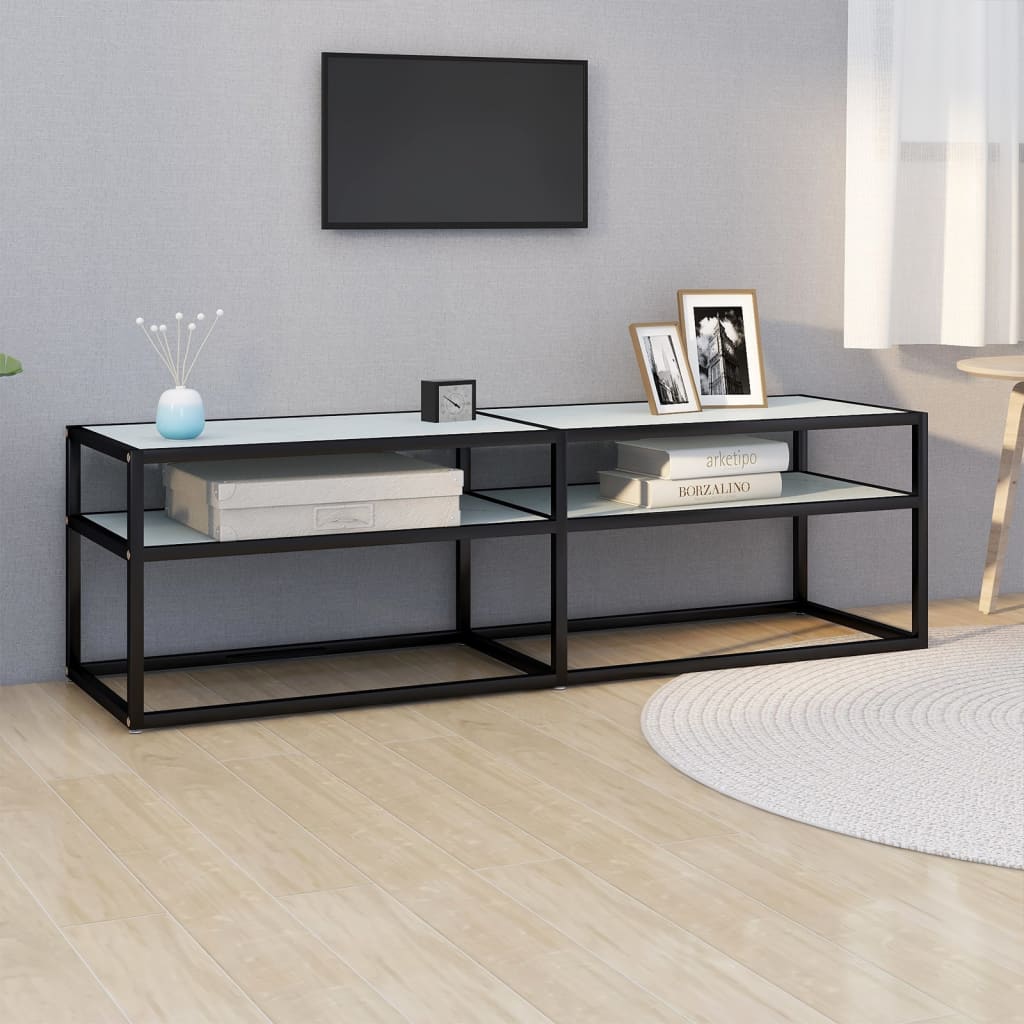 Tv Stolek Černý 160 X 40 X 40,5 Cm Tvrzené Sklo