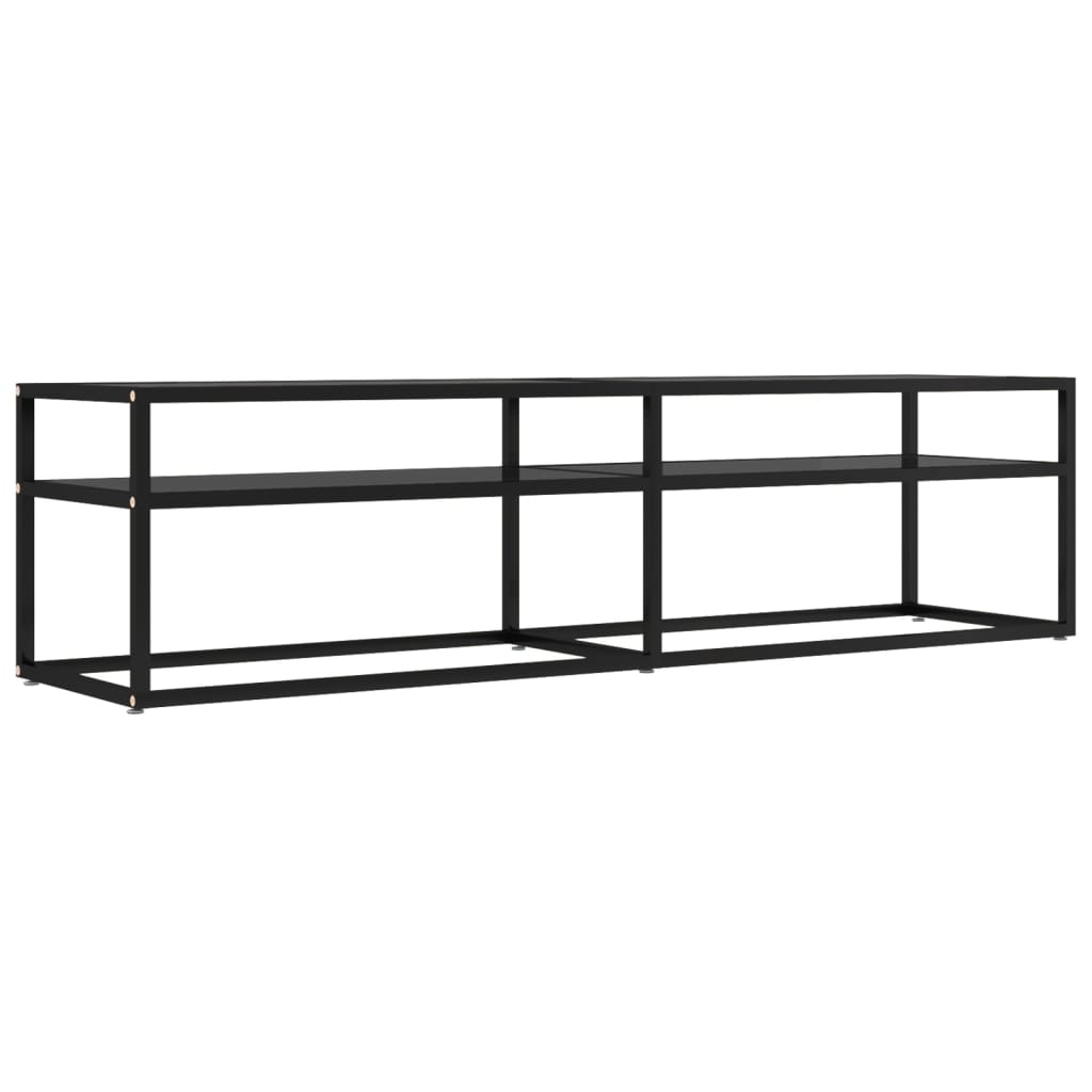 Tv Stolek Černý 160 X 40 X 40,5 Cm Tvrzené Sklo