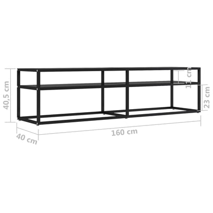 Tv Stolek Černý 160 X 40 X 40,5 Cm Tvrzené Sklo