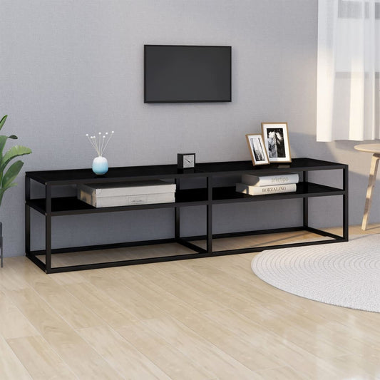 Tv Stolek Černý 160 X 40 X 40,5 Cm Tvrzené Sklo