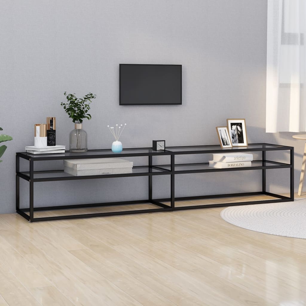 Tv Stolek Černý 160 X 40 X 40,5 Cm Tvrzené Sklo