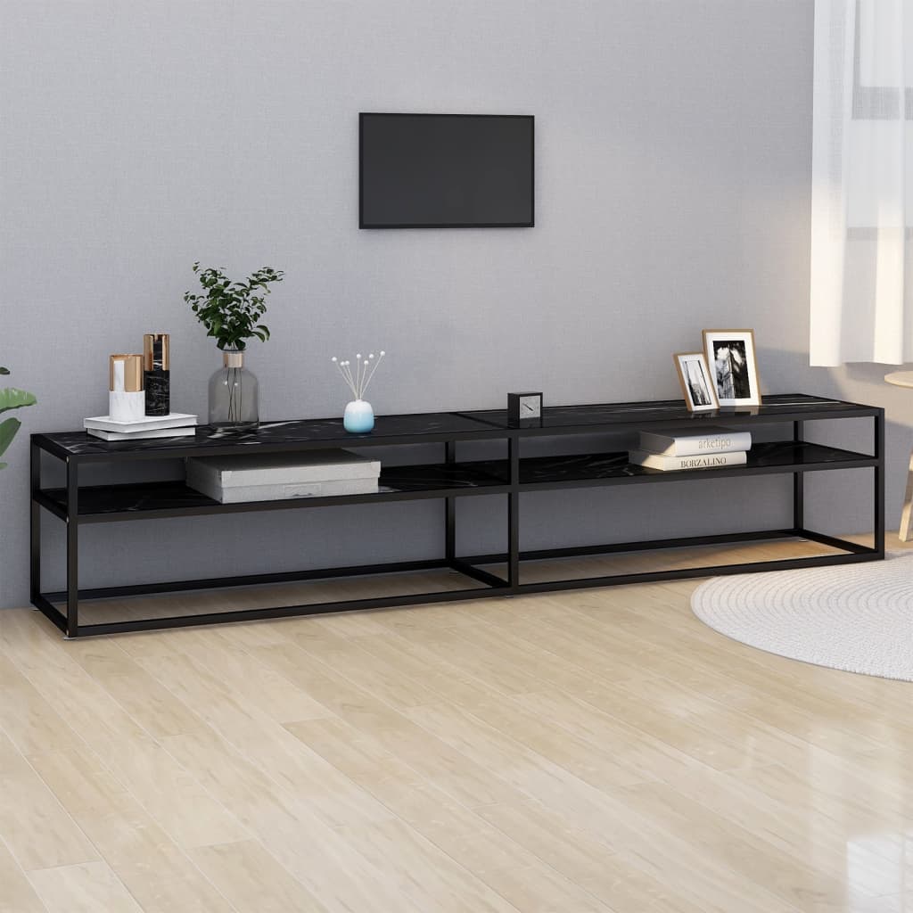 Tv Stolek Černý 160 X 40 X 40,5 Cm Tvrzené Sklo