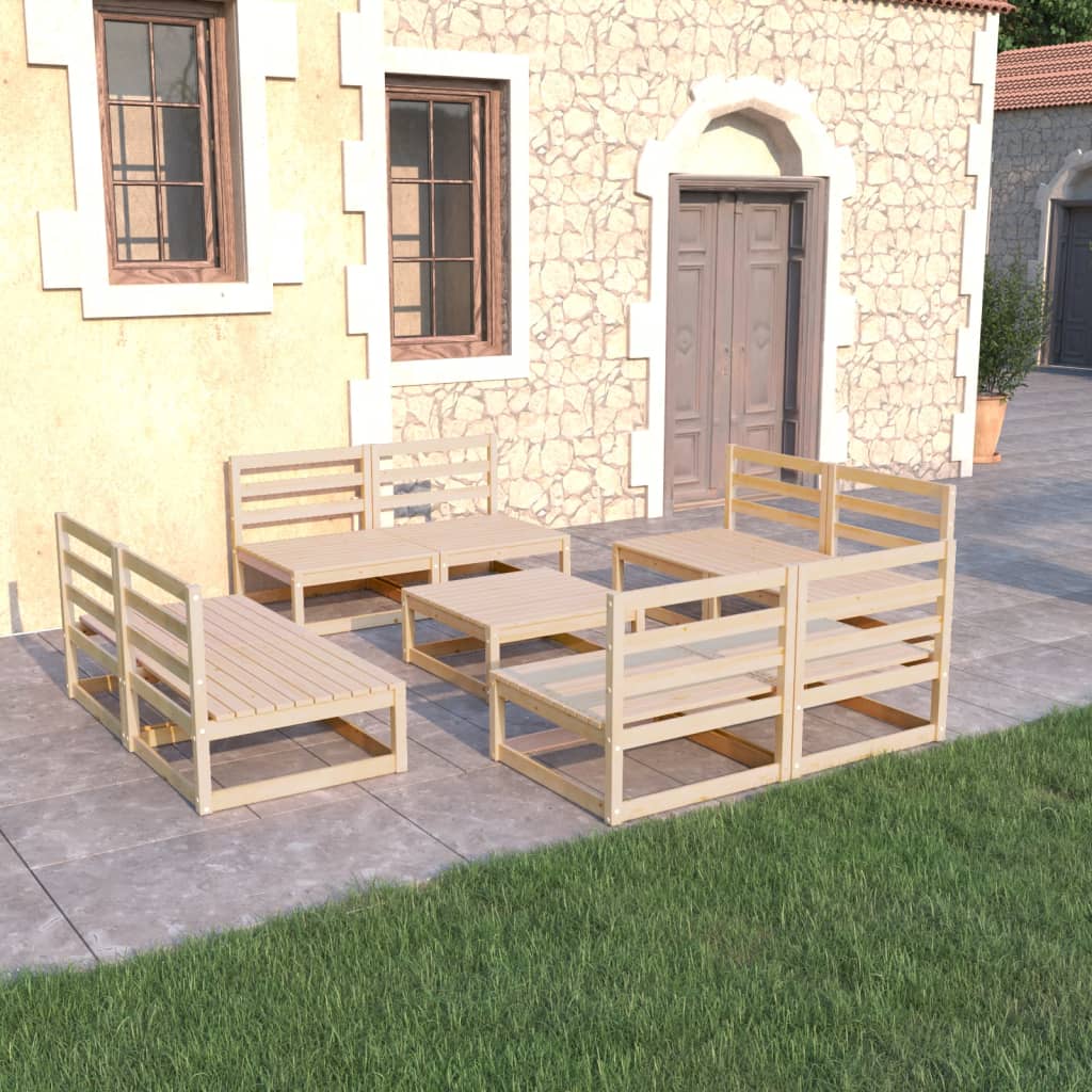 9Dílná Zahradní Sedací Souprava Masivní Borové Dřevo