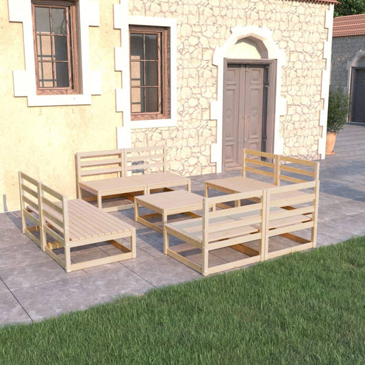 9Dílná Zahradní Sedací Souprava Masivní Borové Dřevo