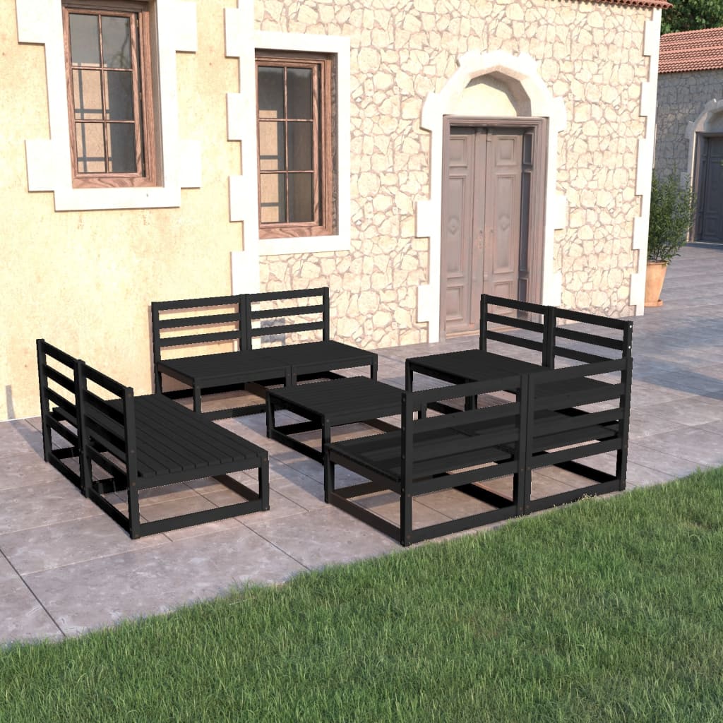 9Dílná Zahradní Sedací Souprava Masivní Borové Dřevo