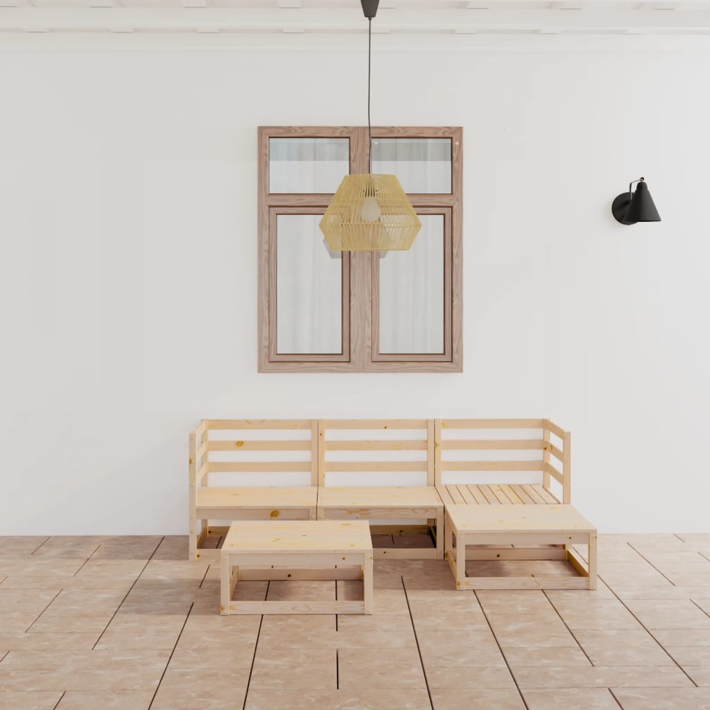 5Dílná Zahradní Sedací Souprava S Poduškami Masivní Borovice