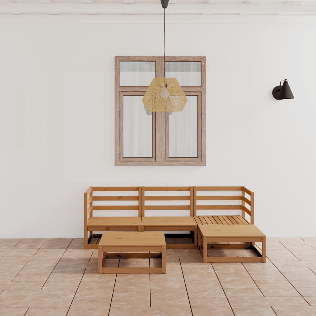 5Dílná Zahradní Sedací Souprava S Poduškami Masivní Borovice