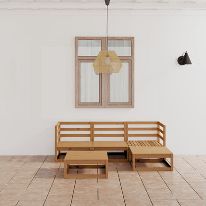 5Dílná Zahradní Sedací Souprava S Poduškami Masivní Borovice