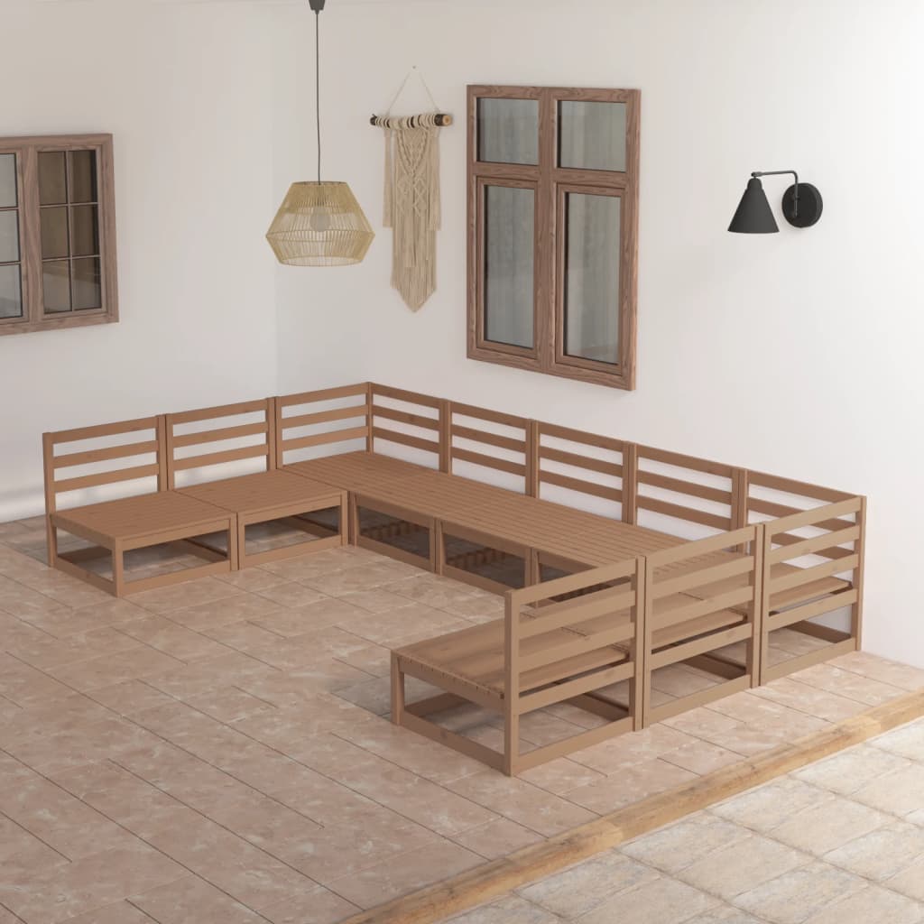 9Dílná Zahradní Sedací Souprava Masivní Borovice