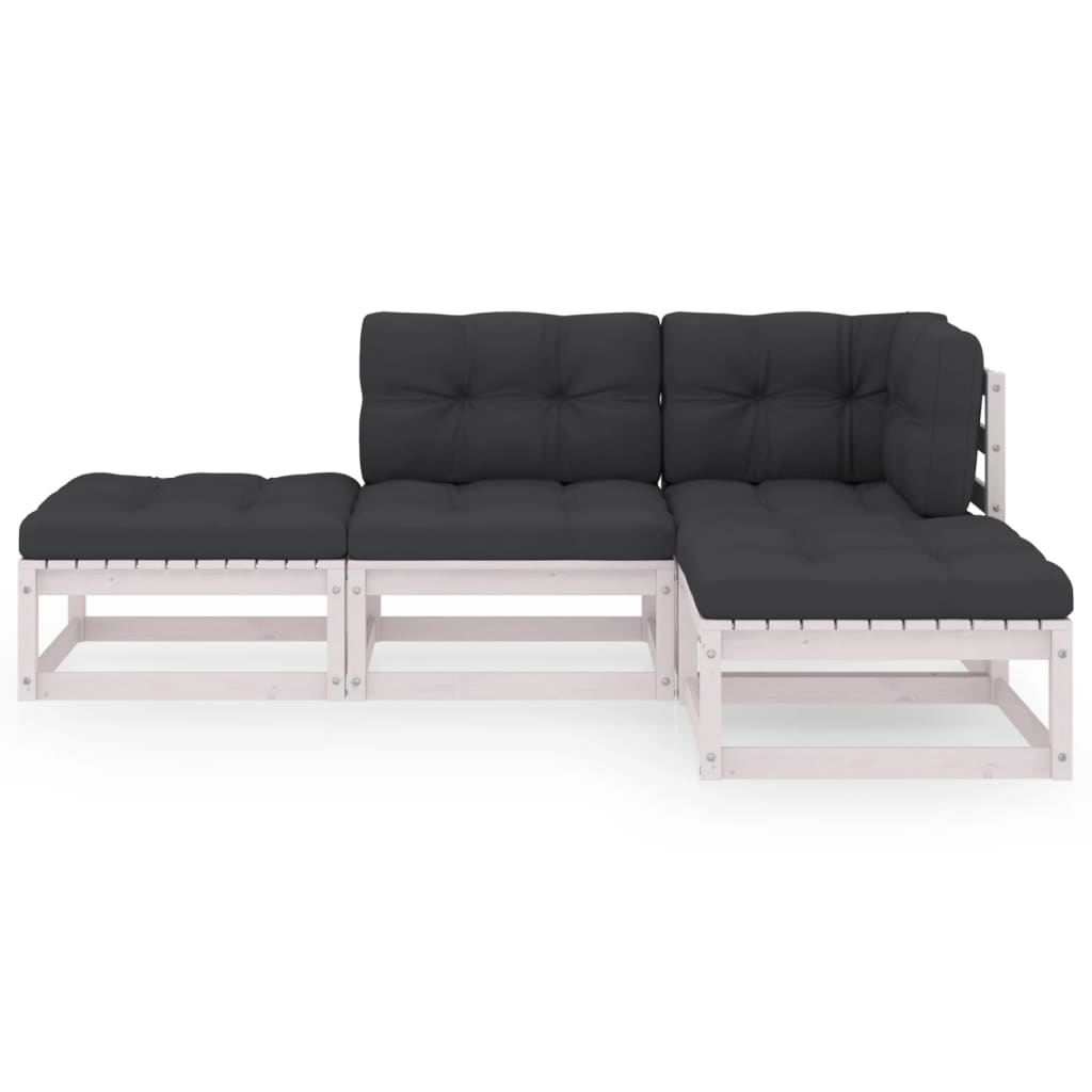4Dílná Zahradní Sedací Souprava S Poduškami Masivní Borovice