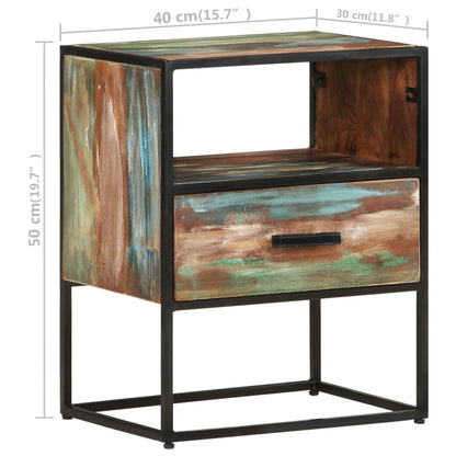 Noční Stolek 40 X 30 X 50 Cm Masivní Recyklované Dřevo