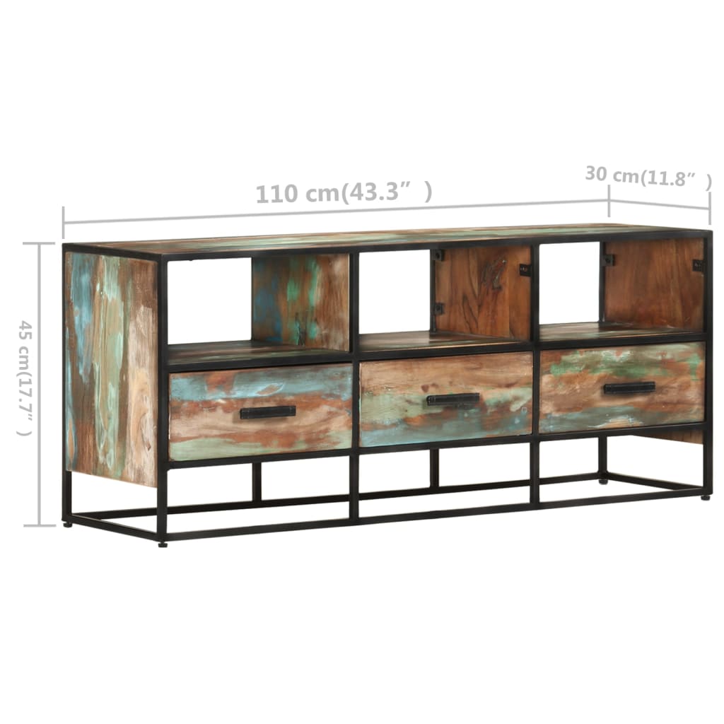 Tv Stolek 110 X 30 X 45 Cm Masivní Recyklované Dřevo