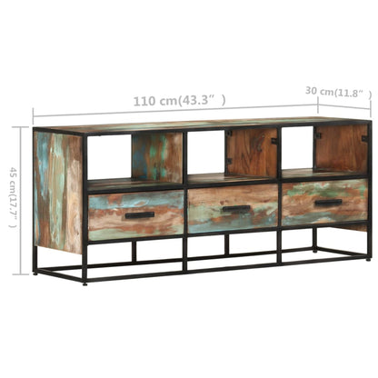 Tv Stolek 110 X 30 X 45 Cm Masivní Recyklované Dřevo
