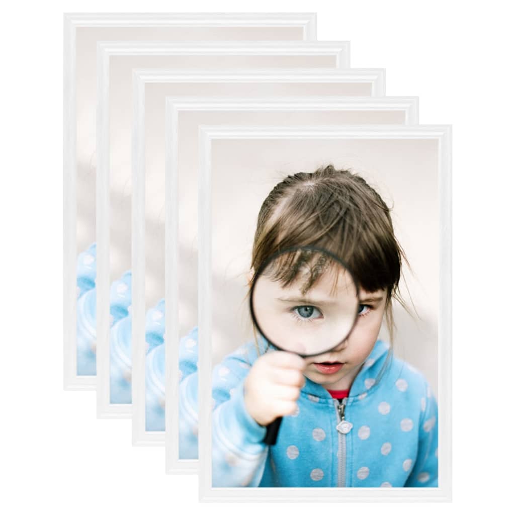 Fotorámečky Koláž 5 Ks Na Stůl Bílé 21 X 29,7 Cm Mdf
