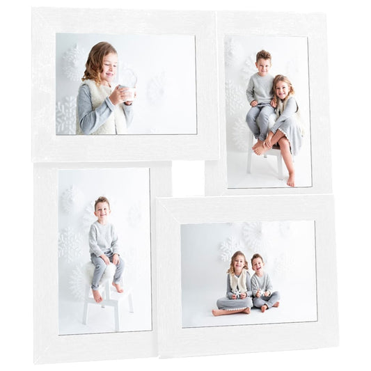 Kolážový fotorámeček na 4 obrázky (13 x 18 cm) bílý MDF
