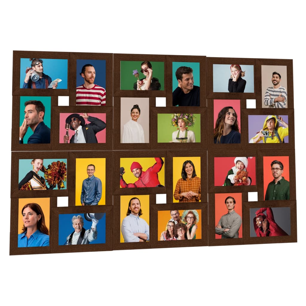 Kolážový Fotorámeček Na 24 Obrázků (13 X 18 Cm) Černý Mdf