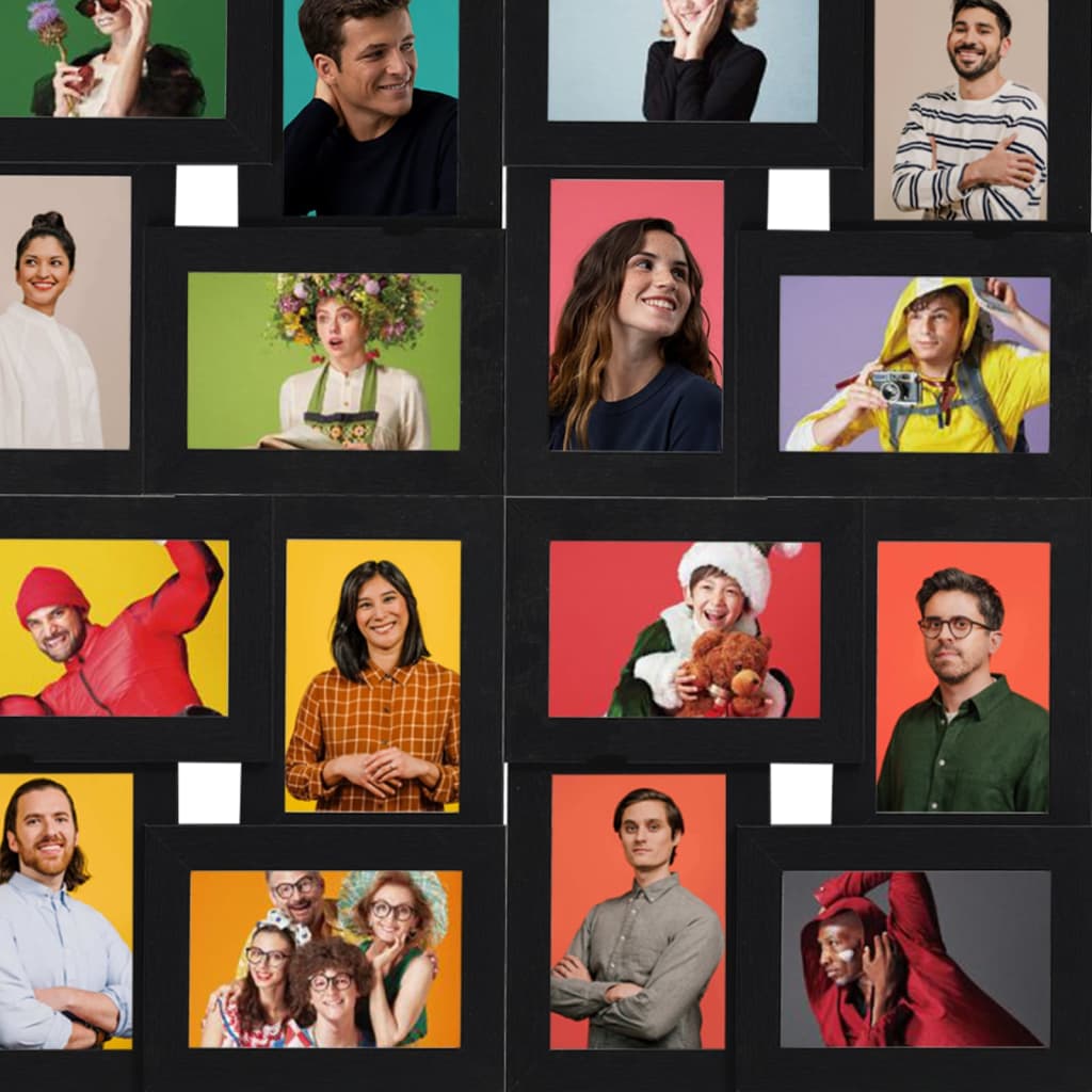 Kolážový Fotorámeček Na 24 Obrázků (13 X 18 Cm) Černý Mdf