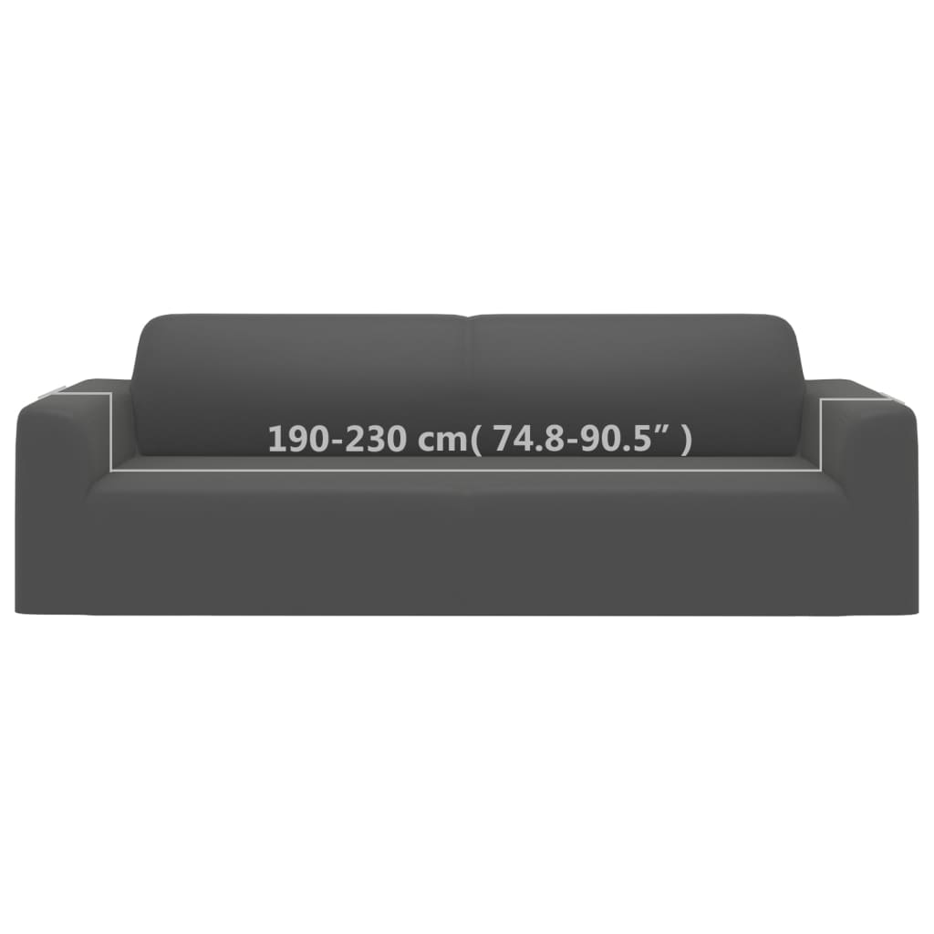 Strečový Potah Na 3Místnou Pohovku Antracitový Polyester Žerzej