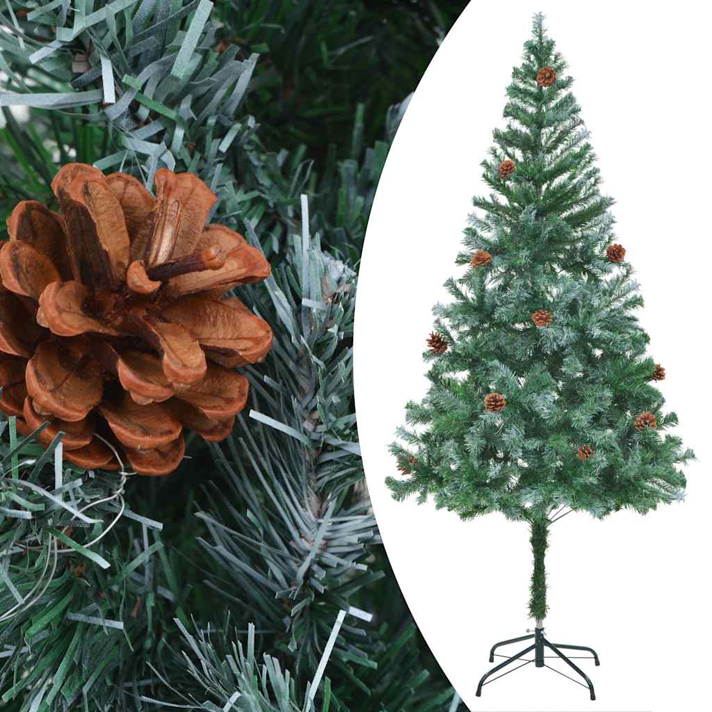 Umělý Vánoční Stromek Led Osvětlení Sada Koulí A Šišky 180 Cm
