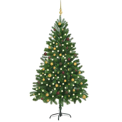 Umělý Vánoční Stromek S Led A Sadou Koulí 65 Cm Zelený
